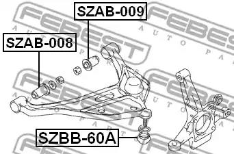 ремонтный комплект, несущие / направляющие шарниры FEBEST SZBB-60A - Фото #1