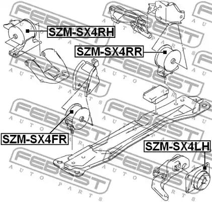 Подвеска, двигатель FEBEST SZM-SX4RR - Фото #1