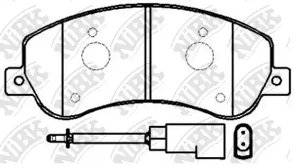 Комплект тормозных колодок, дисковый тормоз NiBK PN0444W - Фото #1
