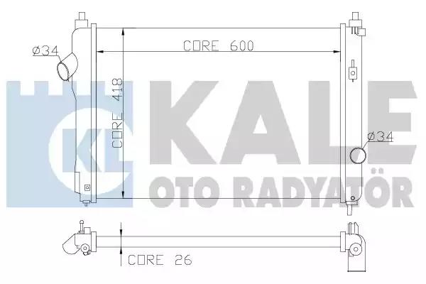 Радіатор, охолодження двигуна KALE OTO RADYATR 355100 - Фото #1