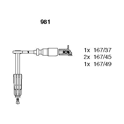 Комплект проводов зажигания BREMI 981 - Фото #1