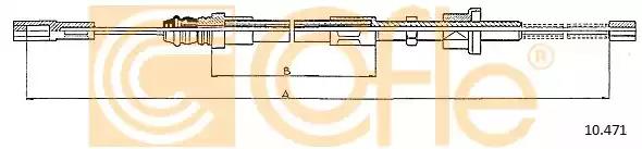 Трос, стояночная тормозная система COFLE 10.471 - Фото #2