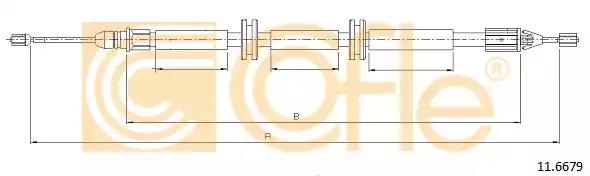 Трос, стояночная тормозная система COFLE 11.6679 - Фото #1