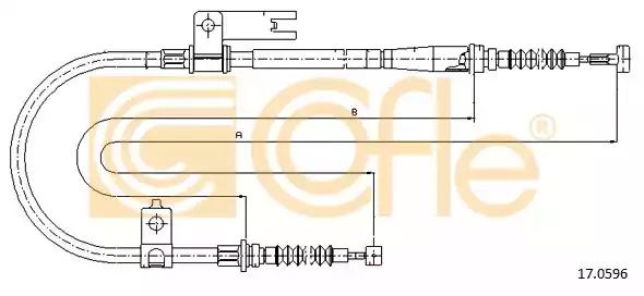 Трос, стояночная тормозная система COFLE 17.0596 - Фото #2