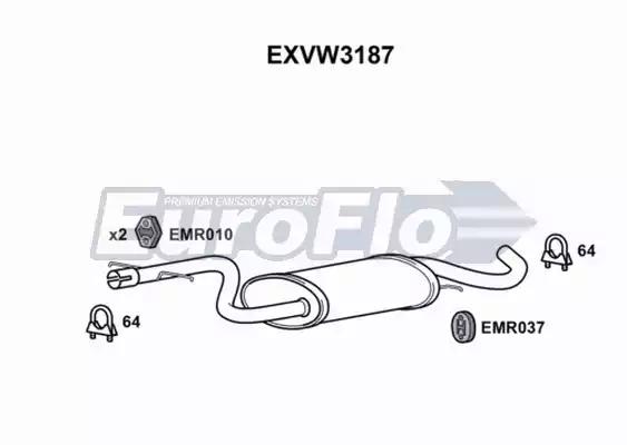 Амортизатор EUROFLO EXVW3187 - Фото #1