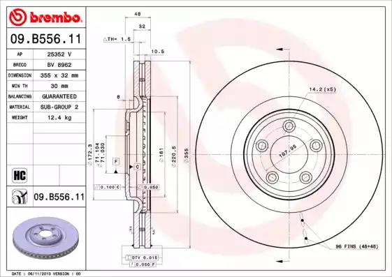 Гальмівний диск BREMBO 09.B556.11 - Фото #1