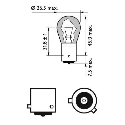 Лампа накаливания, фонарь указателя поворота PHILIPS 12496NACP - Фото #1