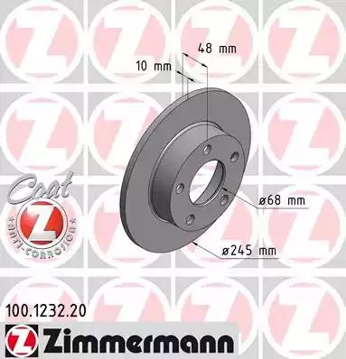 Тормозной диск ZIMMERMANN 100.1232.20 - Фото #1