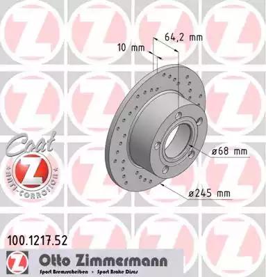 Тормозной диск ZIMMERMANN 100.1217.52 - Фото #1