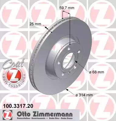Тормозной диск ZIMMERMANN 100.3317.20 - Фото #1