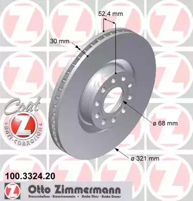 Тормозной диск ZIMMERMANN 100.3324.20 - Фото #1