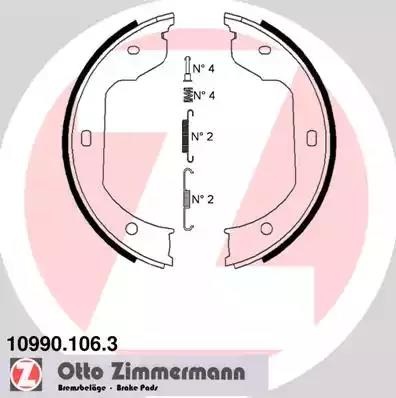 Комплект тормозных колодок, стояночная тормозная система ZIMMERMANN 10990.106.3 - Фото #1