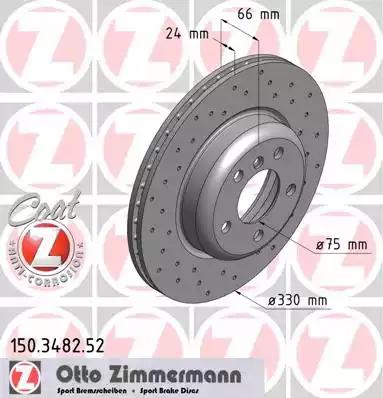 Тормозной диск ZIMMERMANN 150.3482.52 - Фото #1