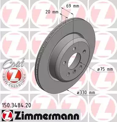 Тормозной диск ZIMMERMANN 150.3484.20 - Фото #1
