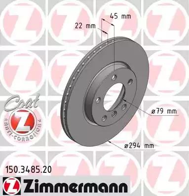 Тормозной диск ZIMMERMANN 150.3485.20 - Фото #1