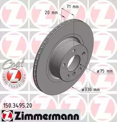 Тормозной диск ZIMMERMANN 150.3495.20 - Фото #1