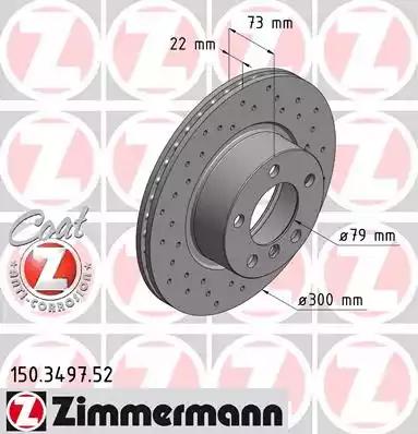 Тормозной диск ZIMMERMANN 150.3497.52 - Фото #1
