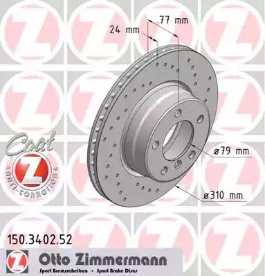 Гальмівний диск ZIMMERMANN 150.3402.52 - Фото #1