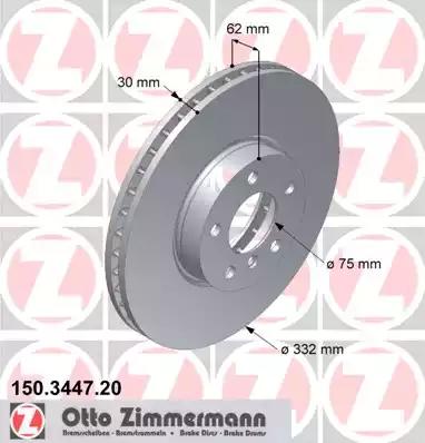 Тормозной диск ZIMMERMANN 150.3447.20 - Фото #1