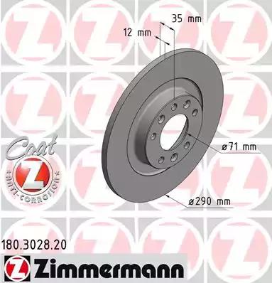 Тормозной диск ZIMMERMANN 180.3028.20 - Фото #1