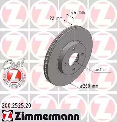 Тормозной диск ZIMMERMANN 200.2525.20 - Фото #1