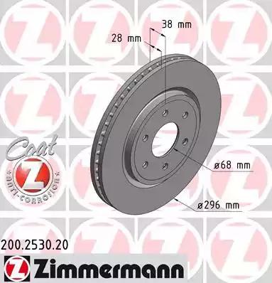 Тормозной диск ZIMMERMANN 200.2530.20 - Фото #1