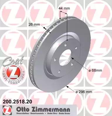 Тормозной диск ZIMMERMANN 200.2518.20 - Фото #1