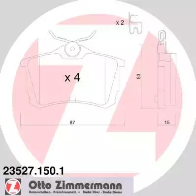 Комплект тормозных колодок, дисковый тормоз ZIMMERMANN 23527.150.1 - Фото #1
