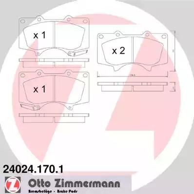 Комплект тормозных колодок, дисковый тормоз ZIMMERMANN 24024.170.1 - Фото #1