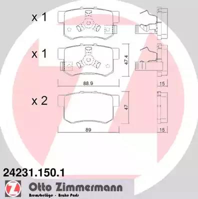 Комплект гальмівних колодок, дискове гальмо ZIMMERMANN 24231.150.1 - Фото #1