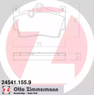 Комплект тормозных колодок, дисковый тормоз ZIMMERMANN 24541.155.9 - Фото #1