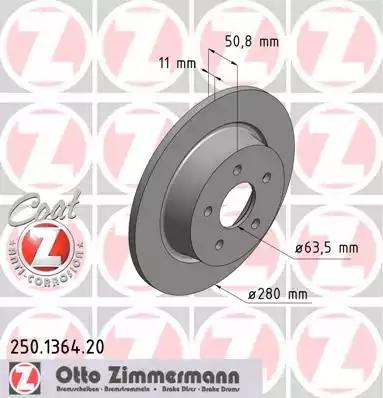 Тормозной диск ZIMMERMANN 250.1364.20 - Фото #1
