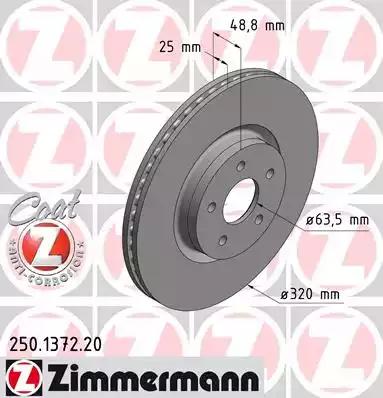 Гальмівний диск ZIMMERMANN 250.1372.20 - Фото #1