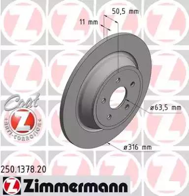 Тормозной диск ZIMMERMANN 250.1378.20 - Фото #1