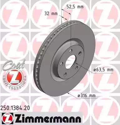 Тормозной диск ZIMMERMANN 250.1384.20 - Фото #1