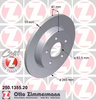 Гальмівний диск ZIMMERMANN 250.1355.20 - Фото #1