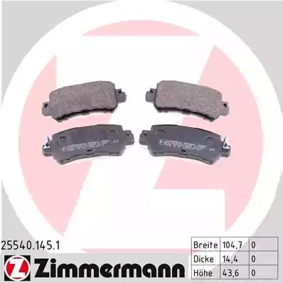 Колодки гальмівні Mazda CX-5 2,0-2,2, 2012- ZIMMERMANN 25540.145.1 - Фото #1