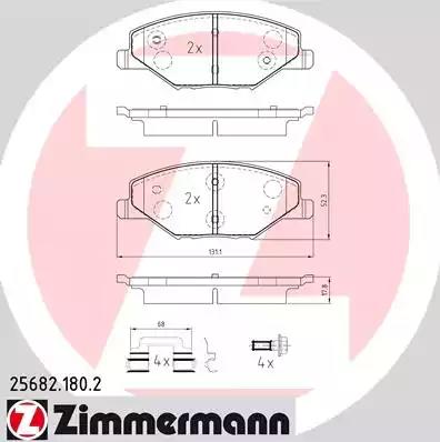 Комплект тормозных колодок, дисковый тормоз ZIMMERMANN 25682.180.2 - Фото #1