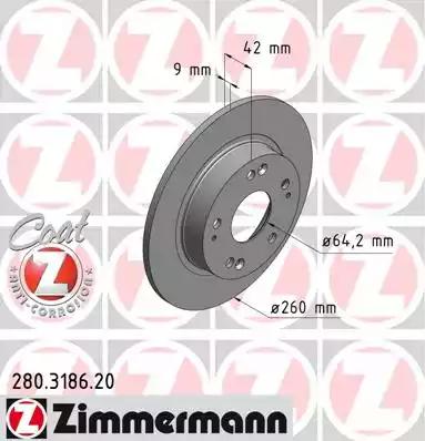 Тормозной диск ZIMMERMANN 280.3186.20 - Фото #1