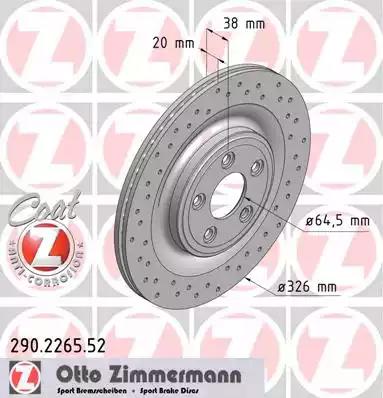 Тормозной диск ZIMMERMANN 290.2265.52 - Фото #1