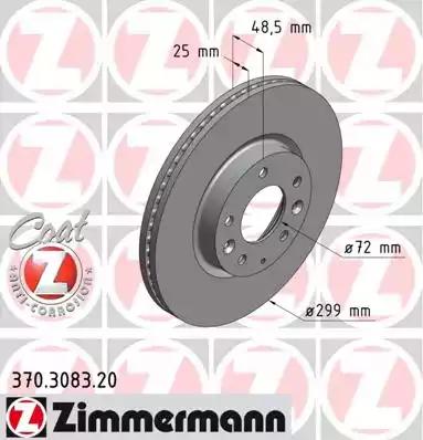 Тормозной диск ZIMMERMANN 370.3083.20 - Фото #1