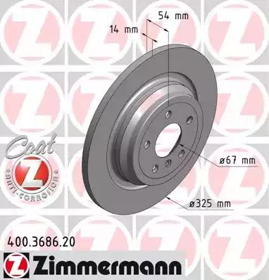 Тормозной диск ZIMMERMANN 400.3686.20 - Фото #1
