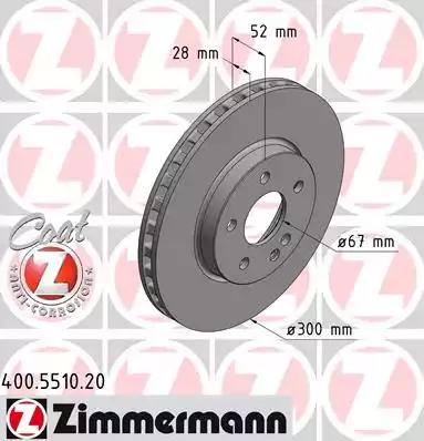 Тормозной диск ZIMMERMANN 400.5510.20 - Фото #1
