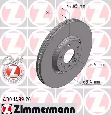 Тормозной диск ZIMMERMANN 430.1499.20 - Фото #1
