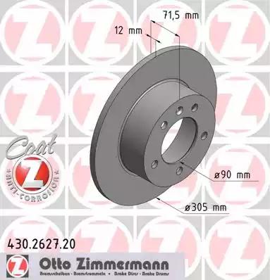 Тормозной диск ZIMMERMANN 430.2627.20 - Фото #1