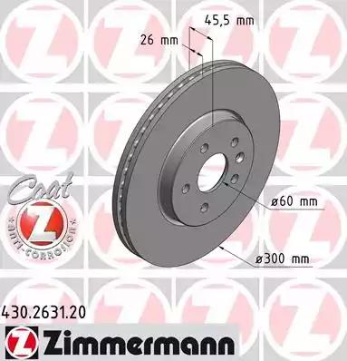Тормозной диск ZIMMERMANN 430.2631.20 - Фото #1