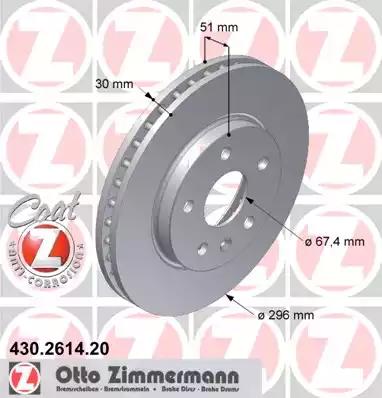 Тормозной диск ZIMMERMANN 430.2614.20 - Фото #1