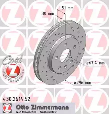 Тормозной диск ZIMMERMANN 430.2614.52 - Фото #1