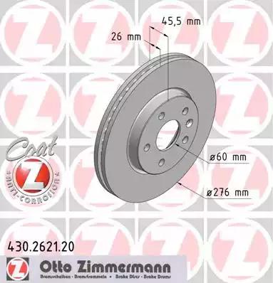 Тормозной диск ZIMMERMANN 430.2621.20 - Фото #1