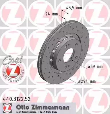 Тормозной диск ZIMMERMANN 440.3122.52 - Фото #1